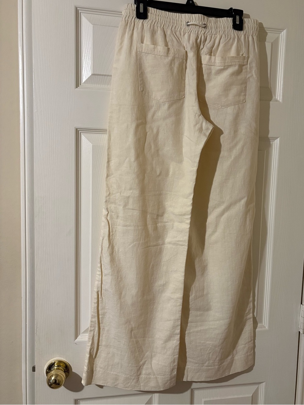 Rewind Cream Straight-Leg Linen Drawstring Pants - Picture 2 of 8